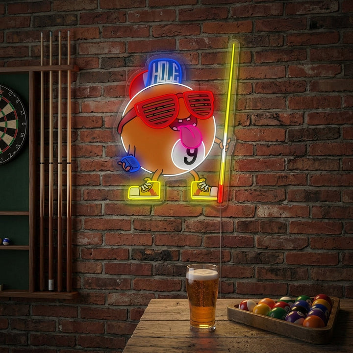 "Biliardo nove palle" Insegna al neon