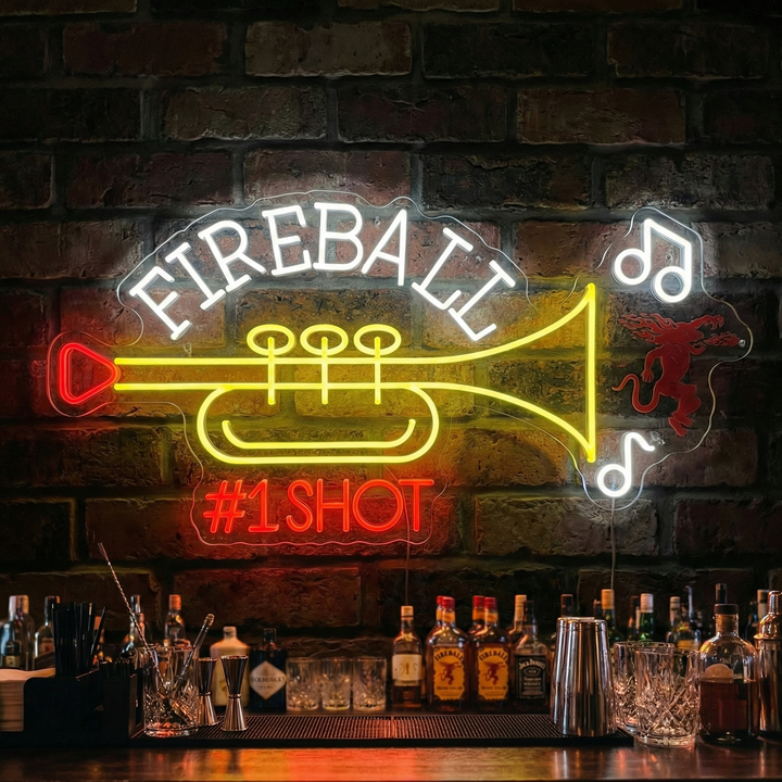 "Fireball #1 Shot Shot" Insegna al neon