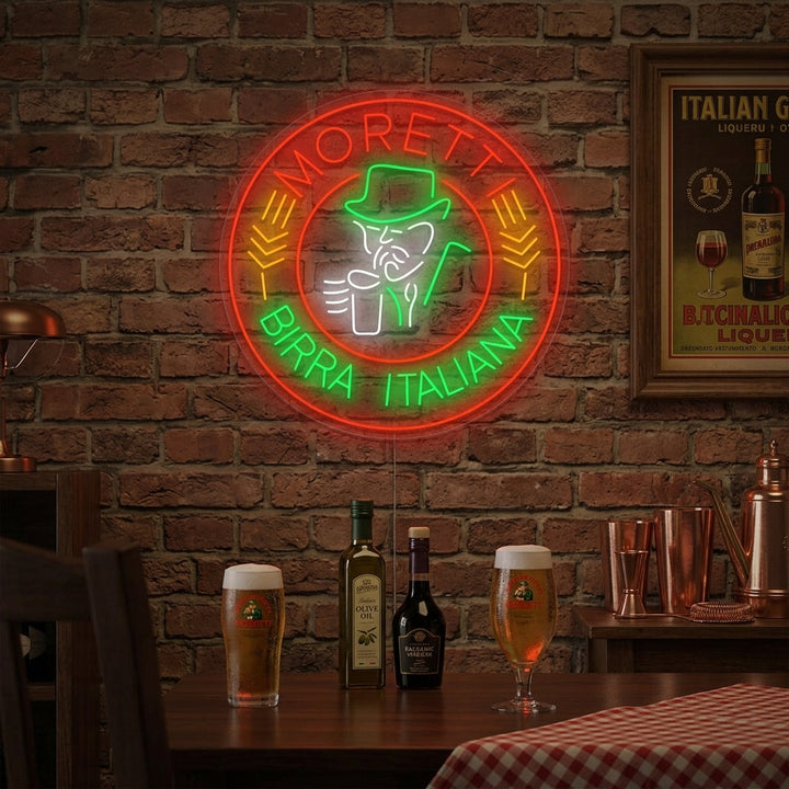 "Moretti Birra Italiana" Insegna al neon