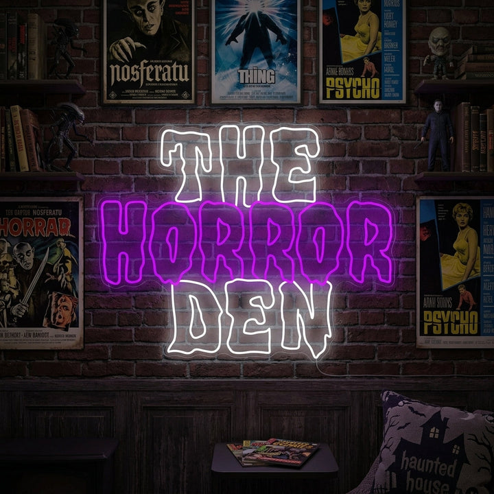 "The Horror Den" Insegna al neon
