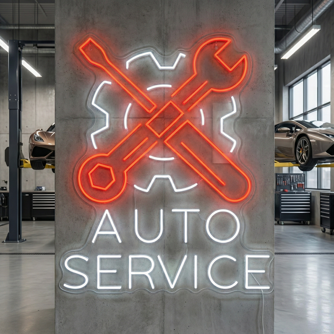 "Auto Service" Insegna al neon
