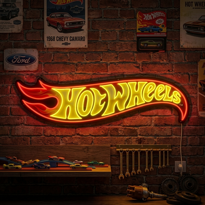 "Logo Hot Wheels" Insegna al neon