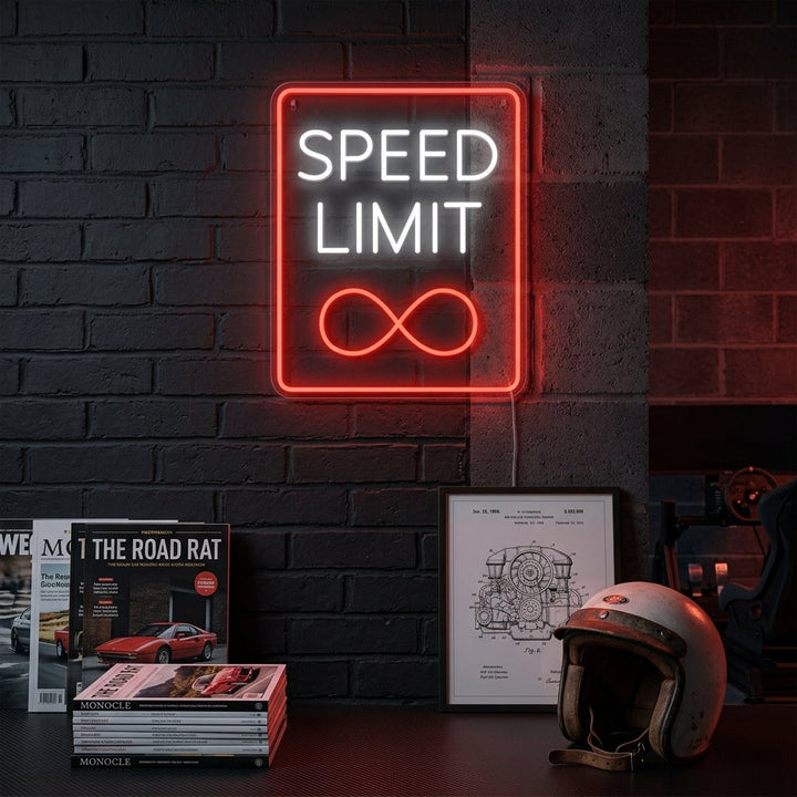 "Speed Limit Infinity" Insegna al neon