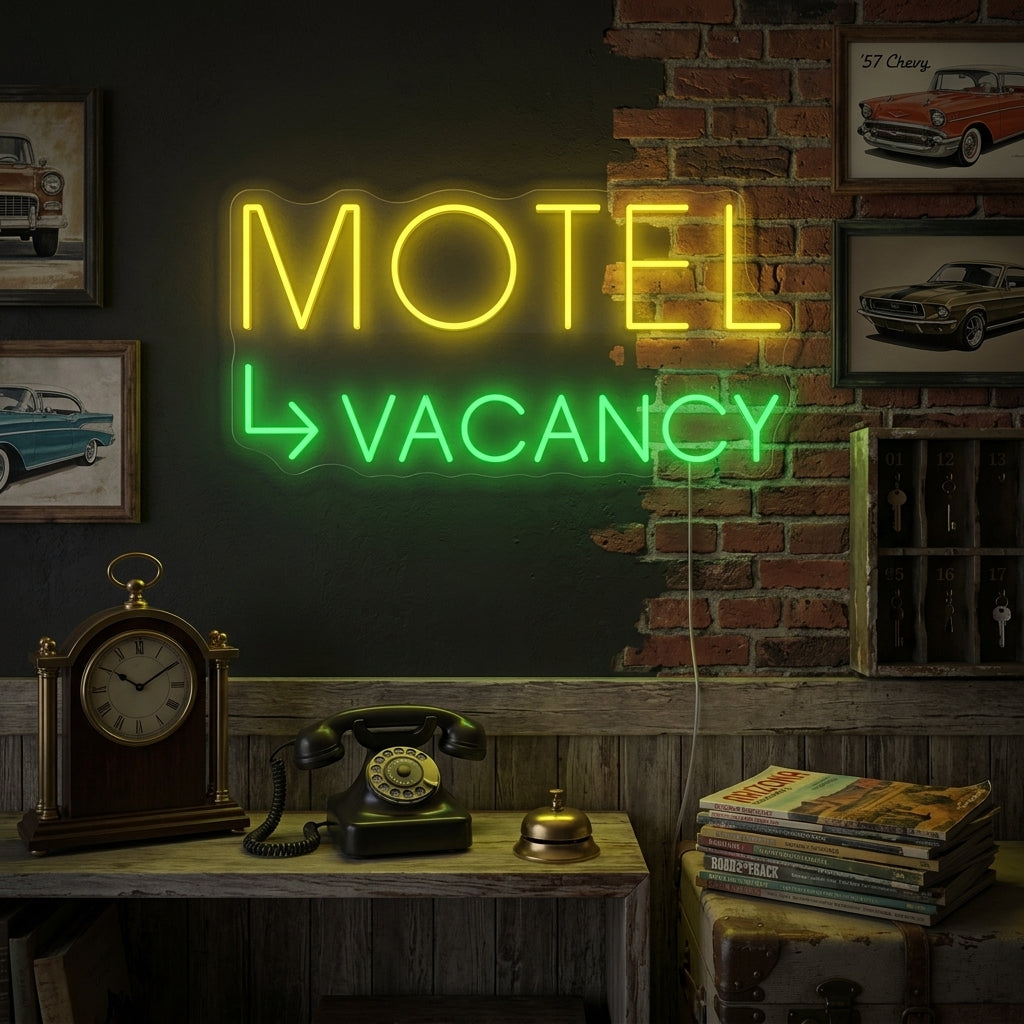 "Motel Vacancy" Insegna al neon