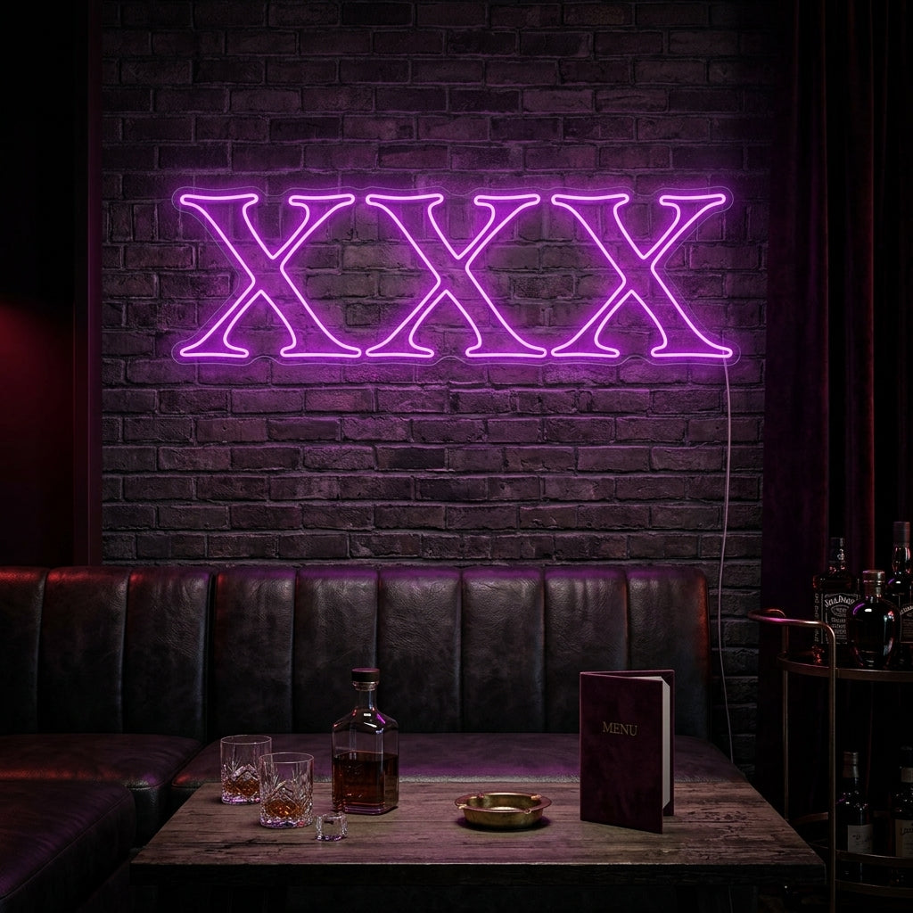 "Logo del sexy shop per adulti XXX" Insegna al neon