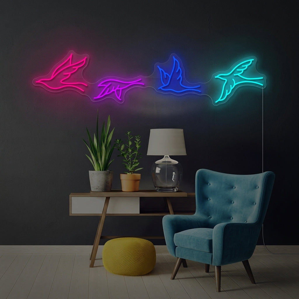 "Uccelli" Insegna al neon