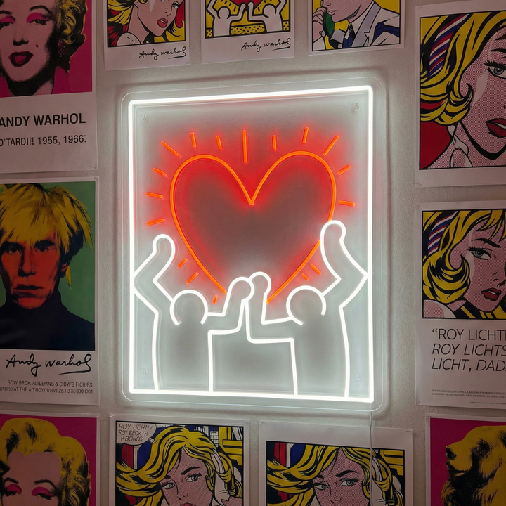 "Cuore radioso" Insegna al neon