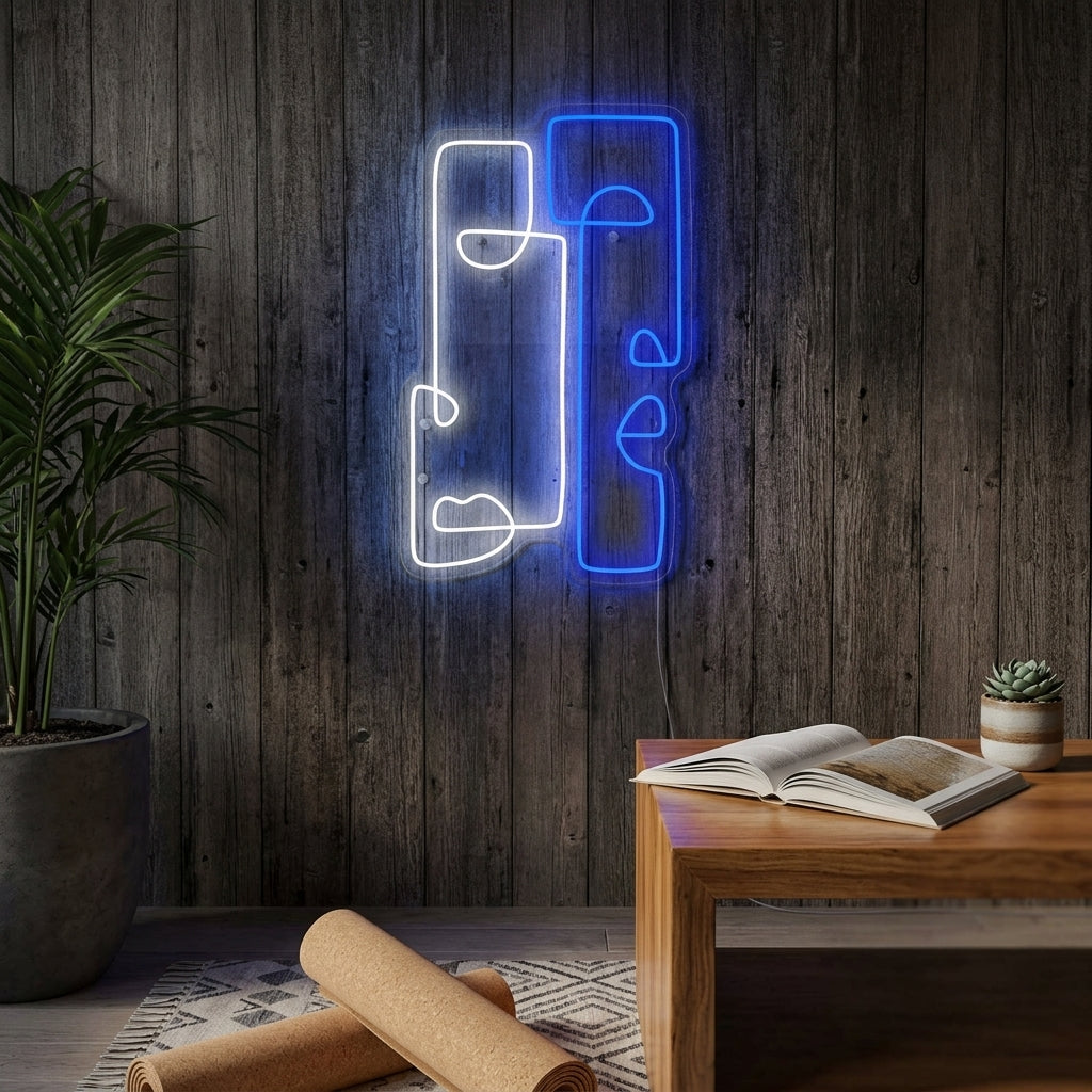 "Totem astratto" Insegna al neon