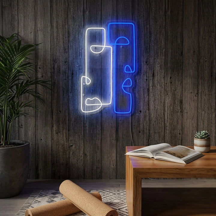 "Totem astratto" Insegna al neon