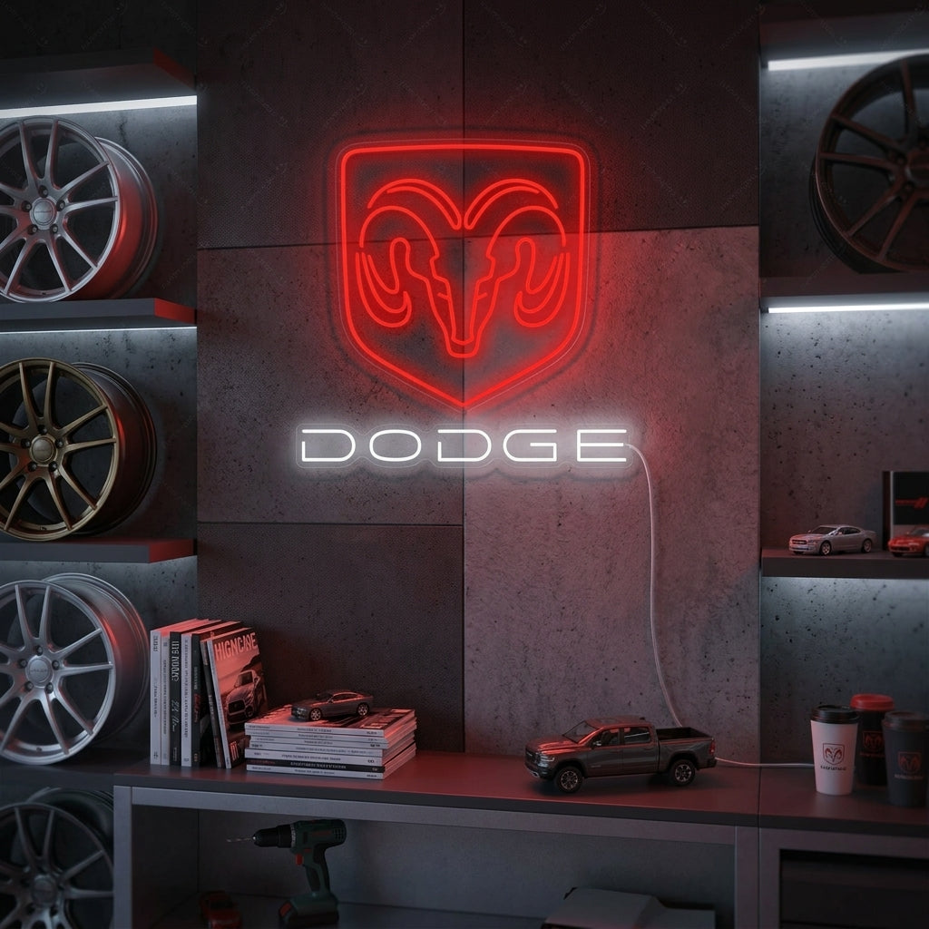 "Dodg-Car" Insegna al neon