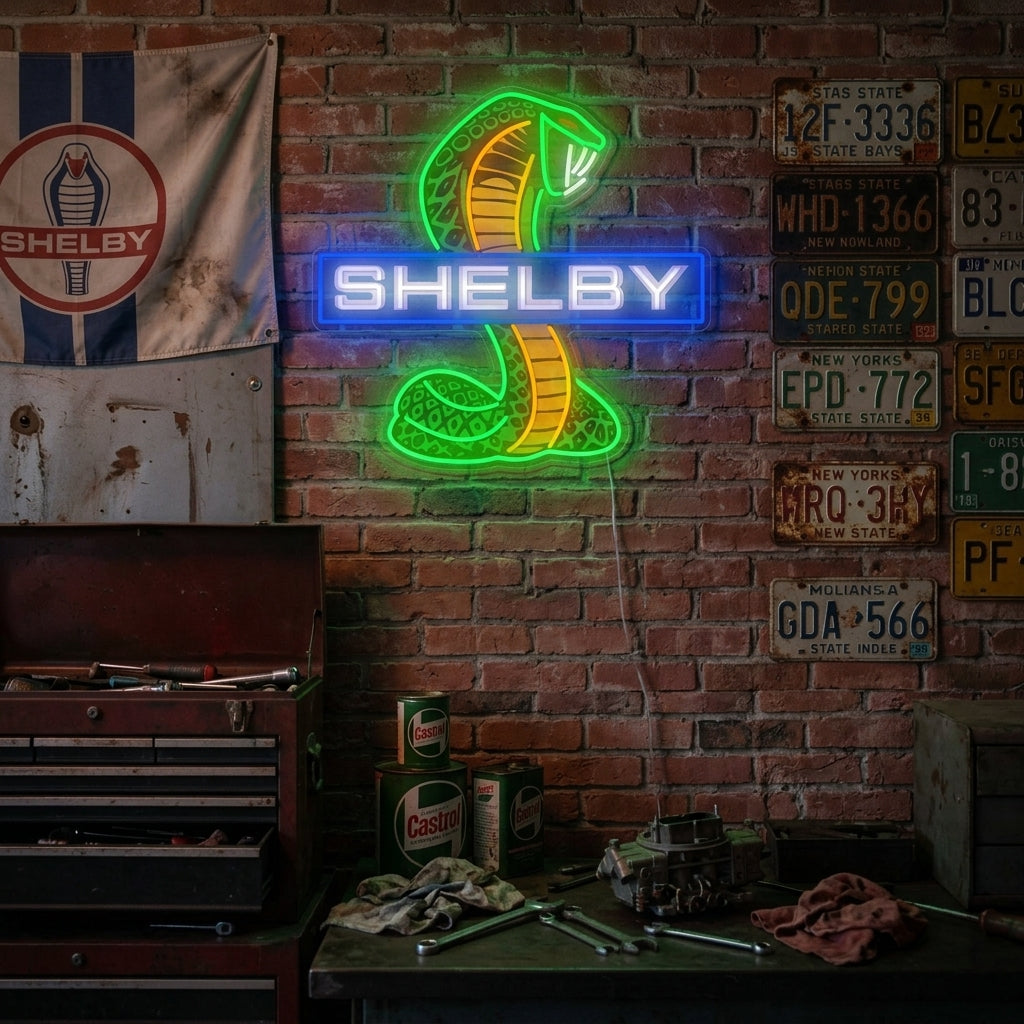 "Shel-Car Cobra" Insegna al neon
