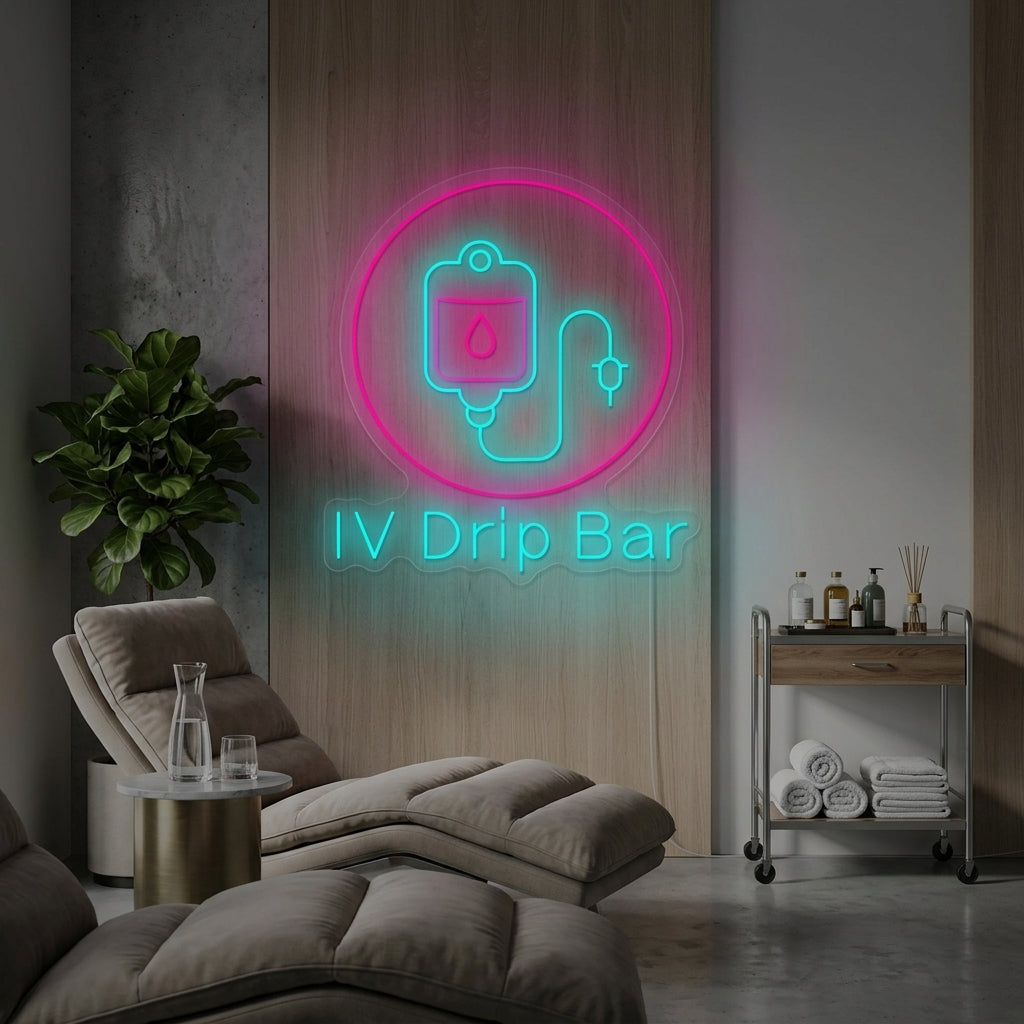 "Iv Drip Bar" Insegna al neon