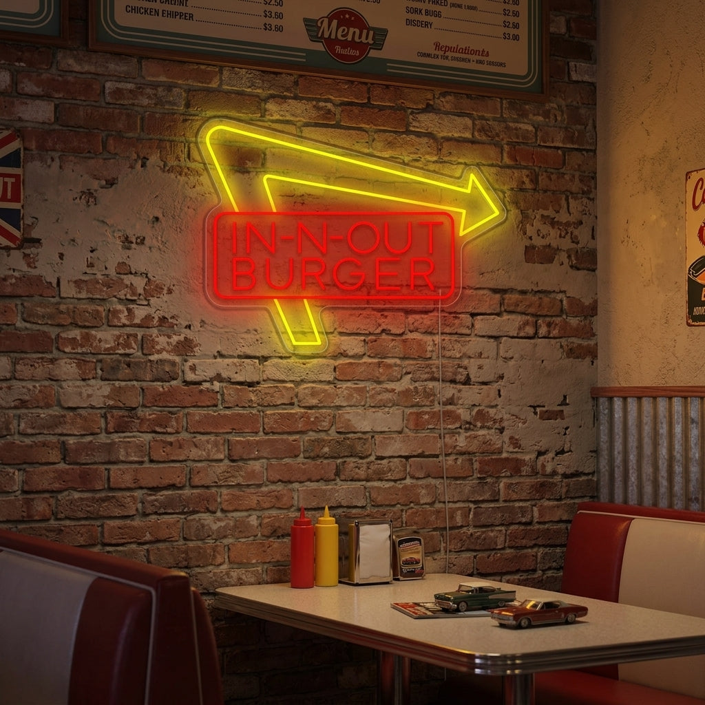 "In-N-Out Burger" Insegna al neon