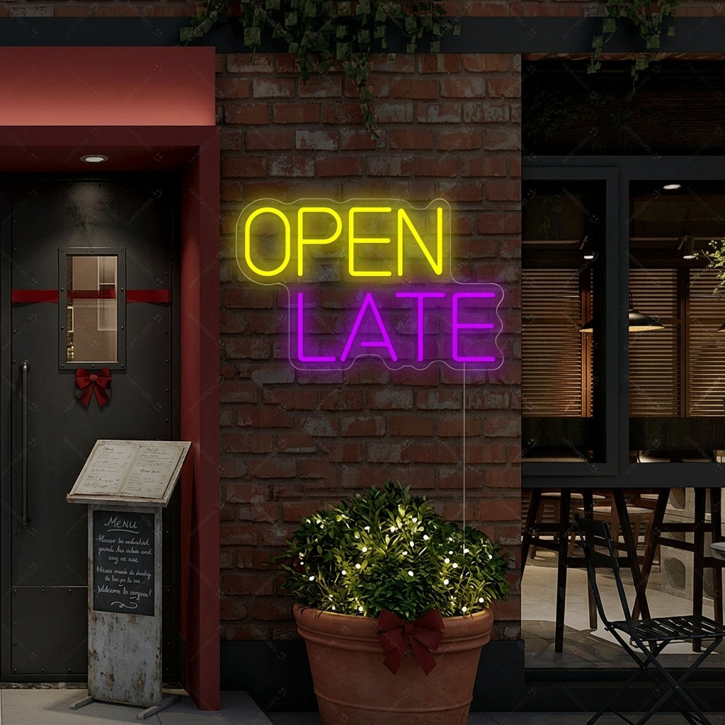 "Open Late" Insegna al neon