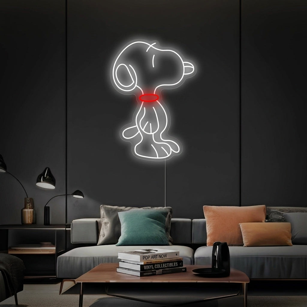 "Cane dei cartoni animati" Insegna al neon