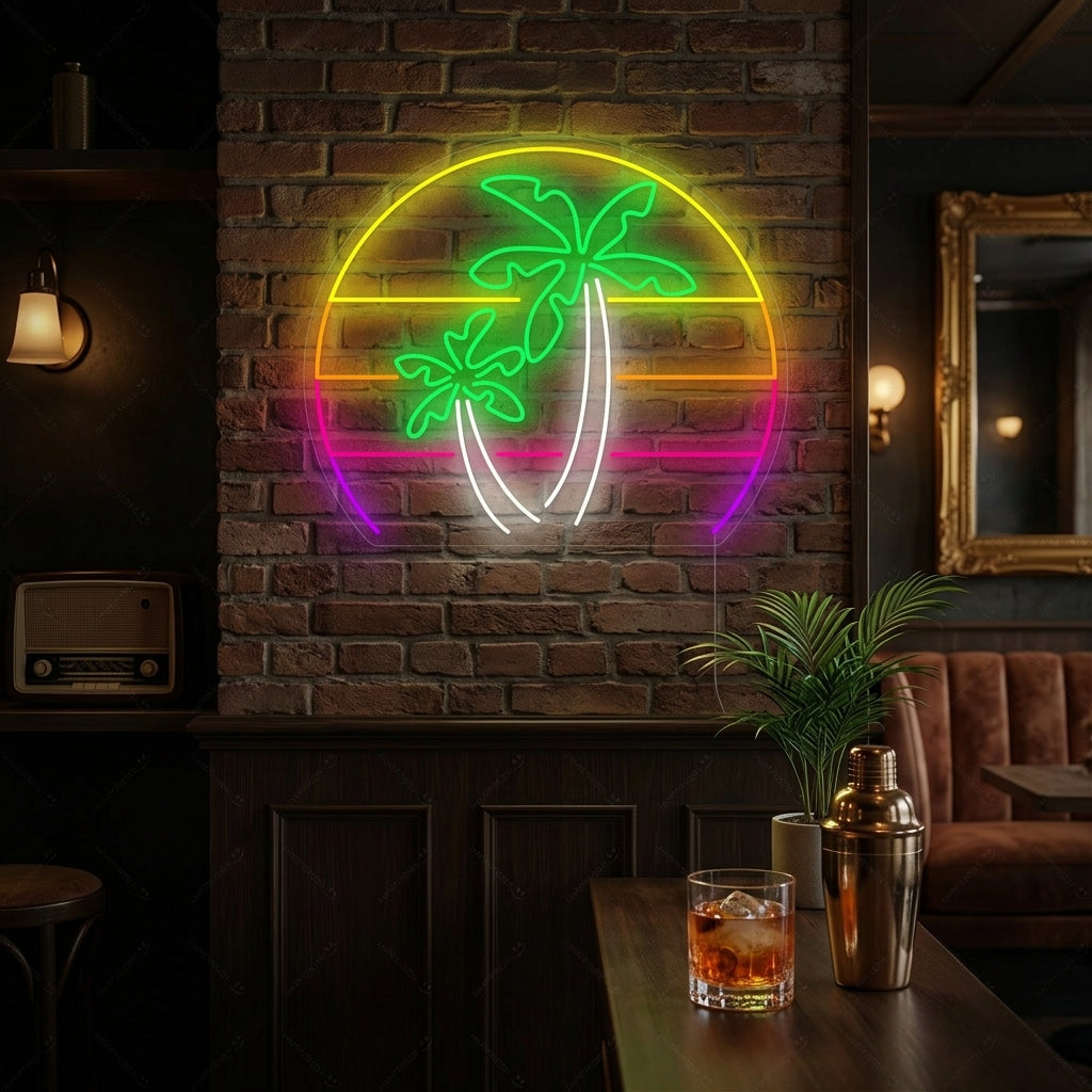 "Palma Vaporwave" Insegna al neon