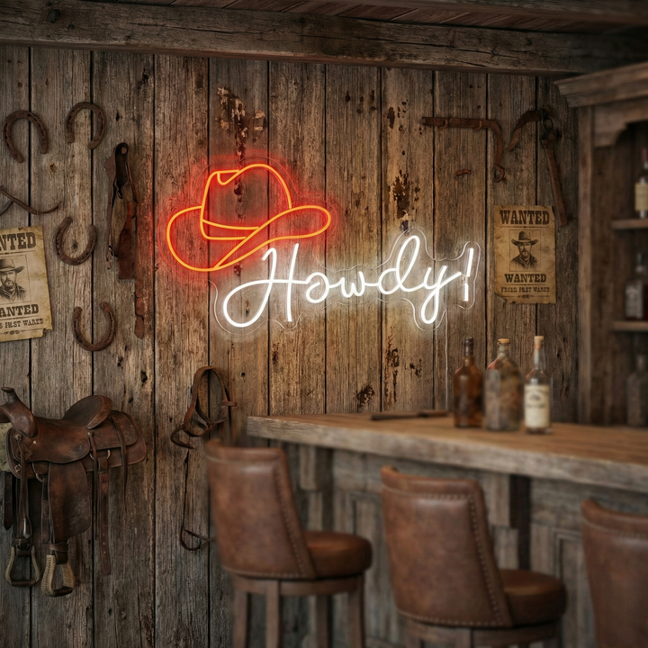 "Howdy" Insegna al neon