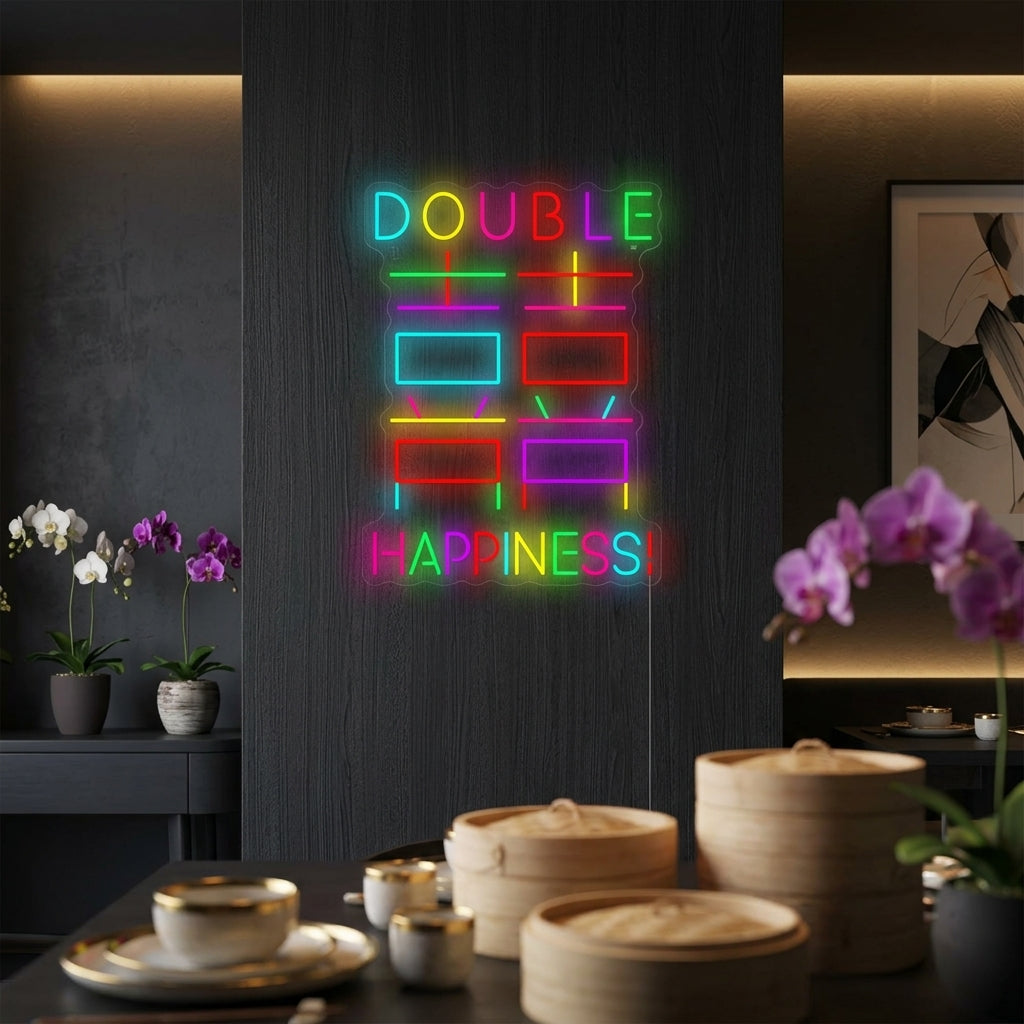 "Doppia felicità" Insegna al neon