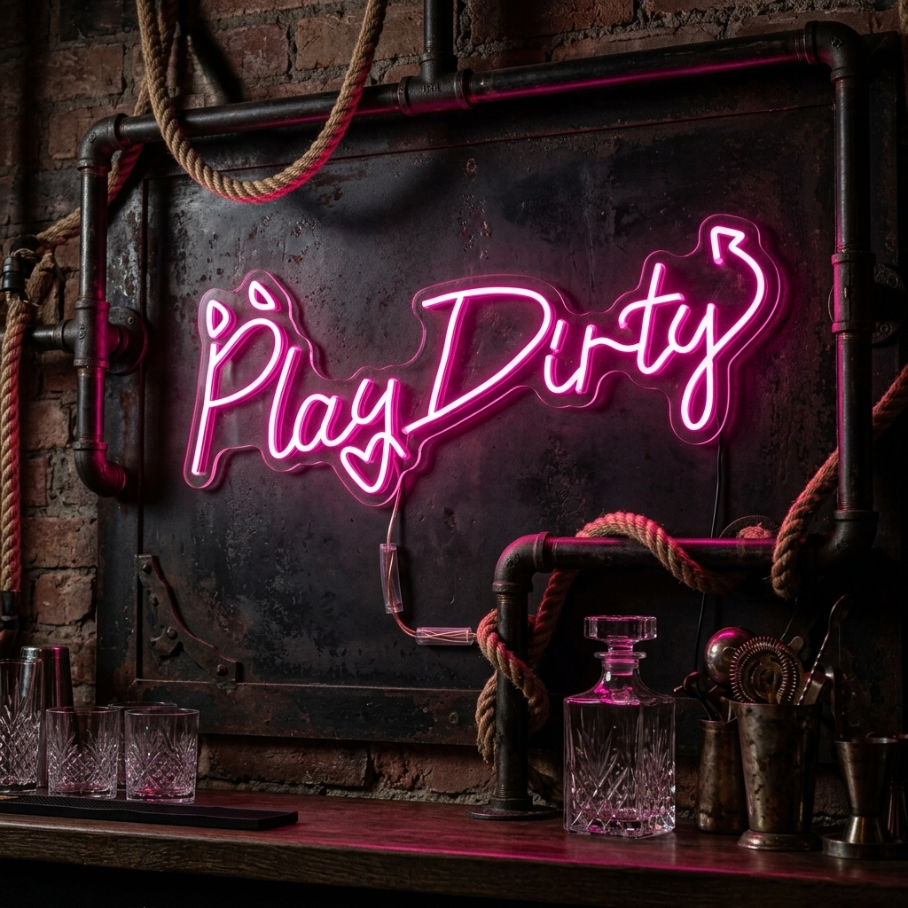 "Play Dirty" Insegna al neon