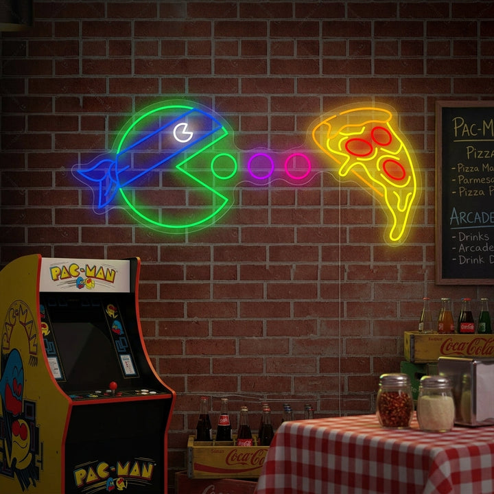"Mangia pizza" Insegna al neon