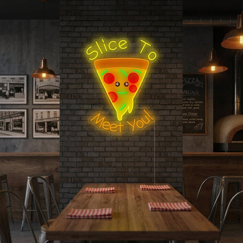 "Slice to Meet You" Insegna al neon