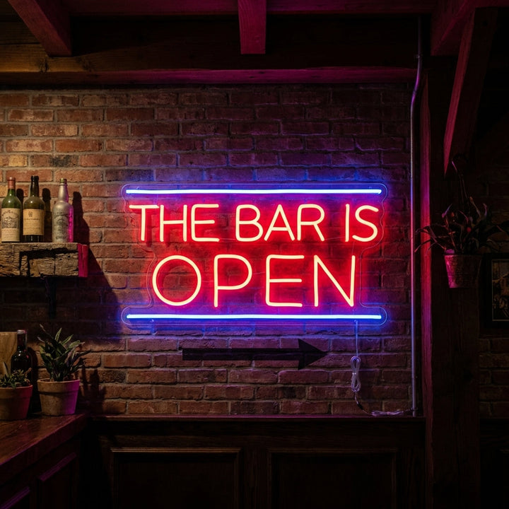 "Bar Is Open" Insegna al neon
