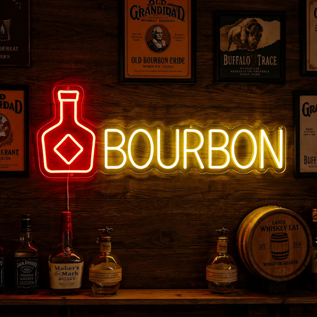 "Bourbon" Insegna al neon