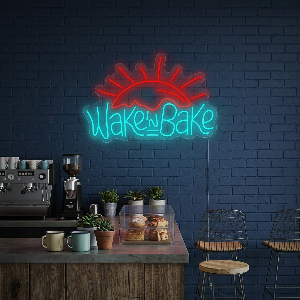 "Wake and Bake" Insegna al neon