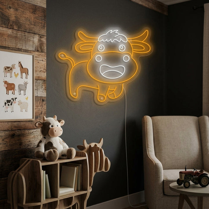 "Mucca neonata" Insegna al neon