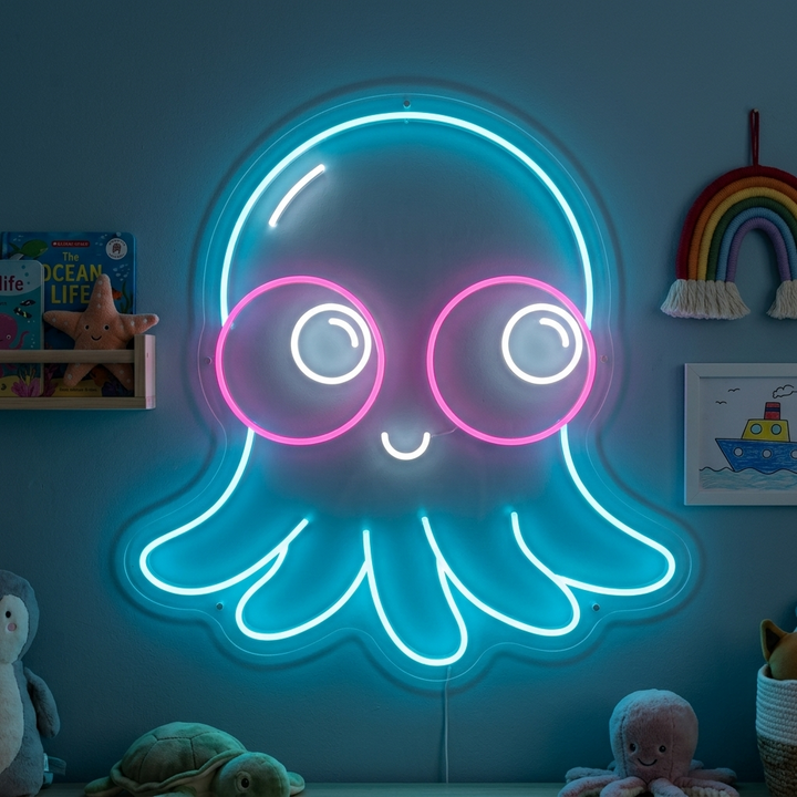 "Polpo neonata" Insegna al neon