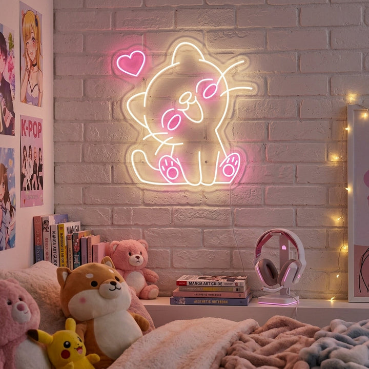 "Gatto kawaii" Insegna al neon