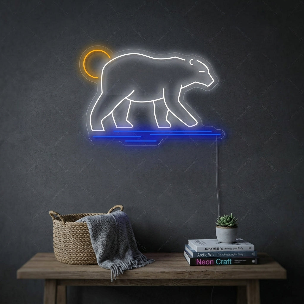 "Orso polare che cammina" Insegna al neon