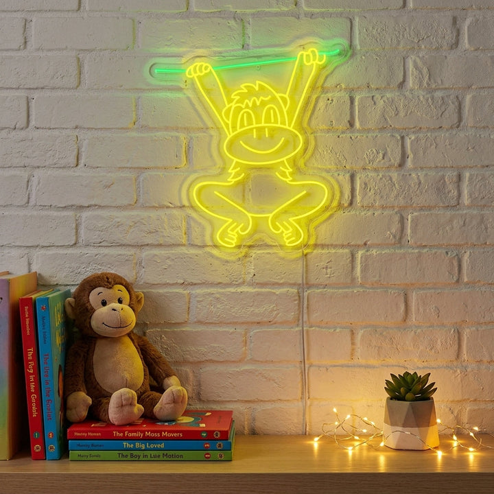 "Scimmia che dondola" Insegna al neon