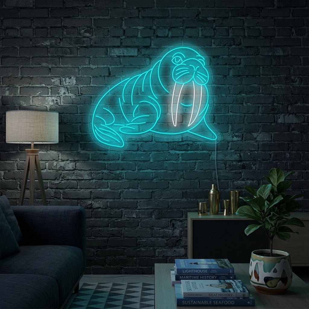 "Tricheco" Insegna al neon