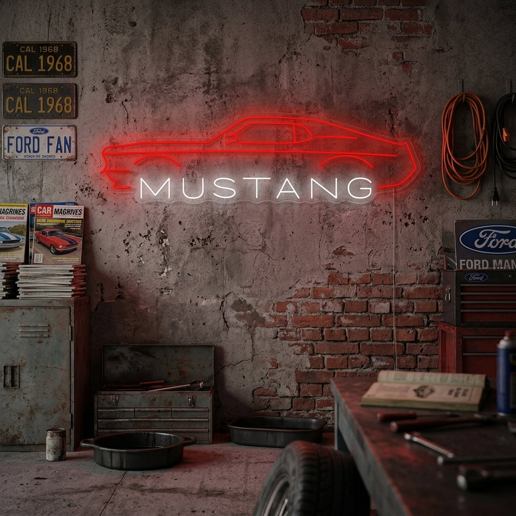 "Mustang Car" Insegna al neon