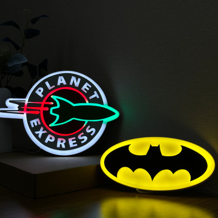 "BAT LOGO Art, personaggio del film" Neon Like