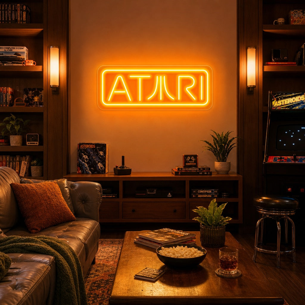 "Atari, Decorazioni Per Giocatori" Insegna al neon