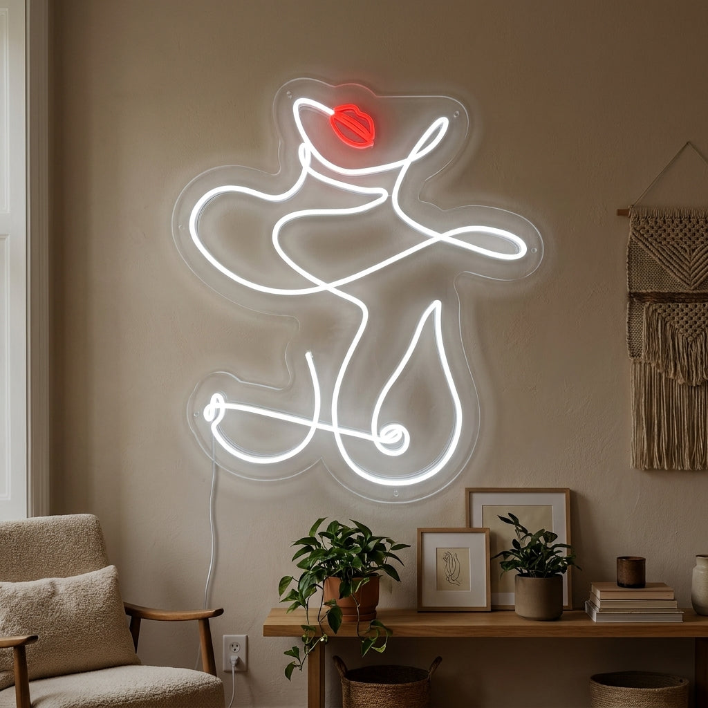 "Corpo Astratto Di Donna" Insegna al neon