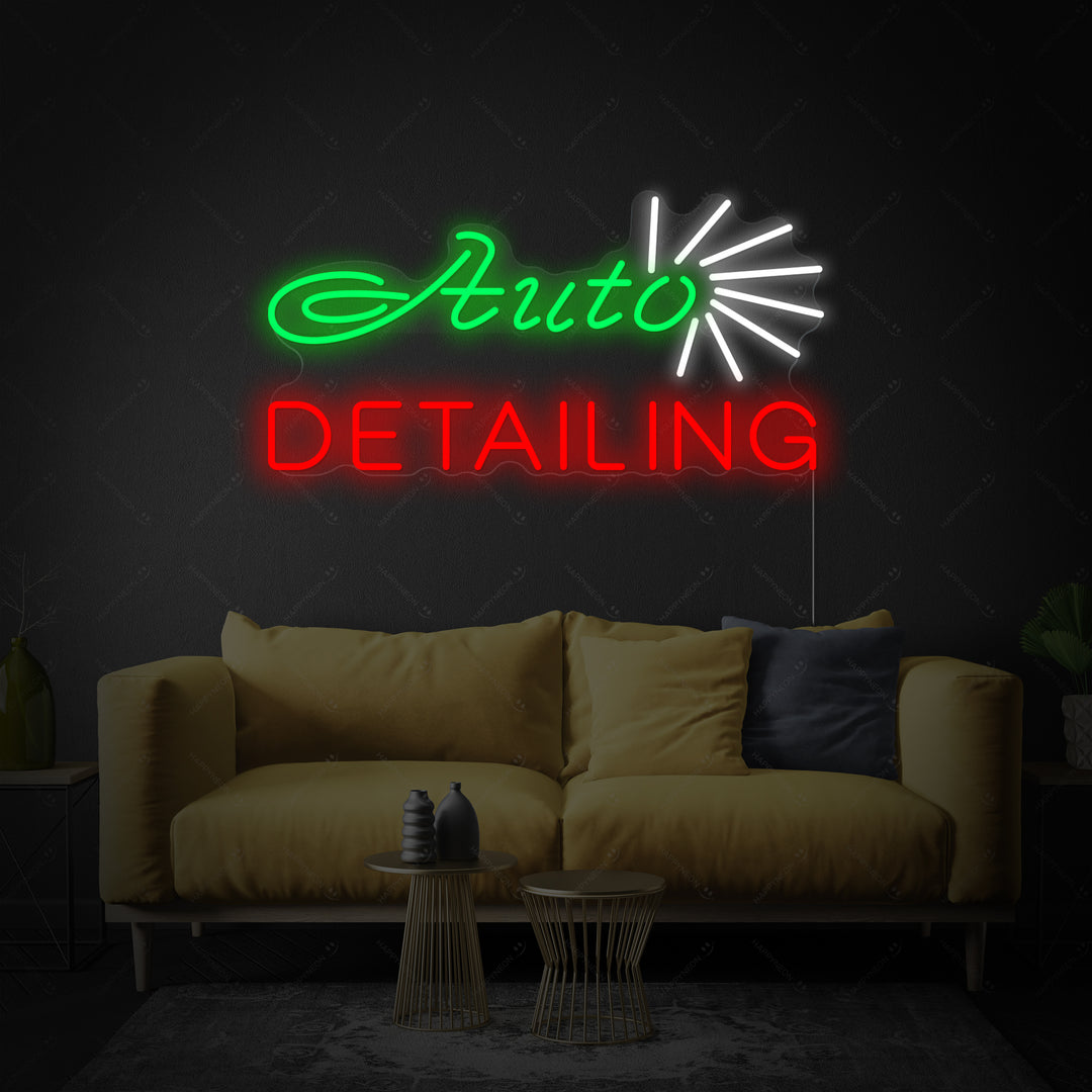 "Negozio, Auto Detailing" Insegna al neon