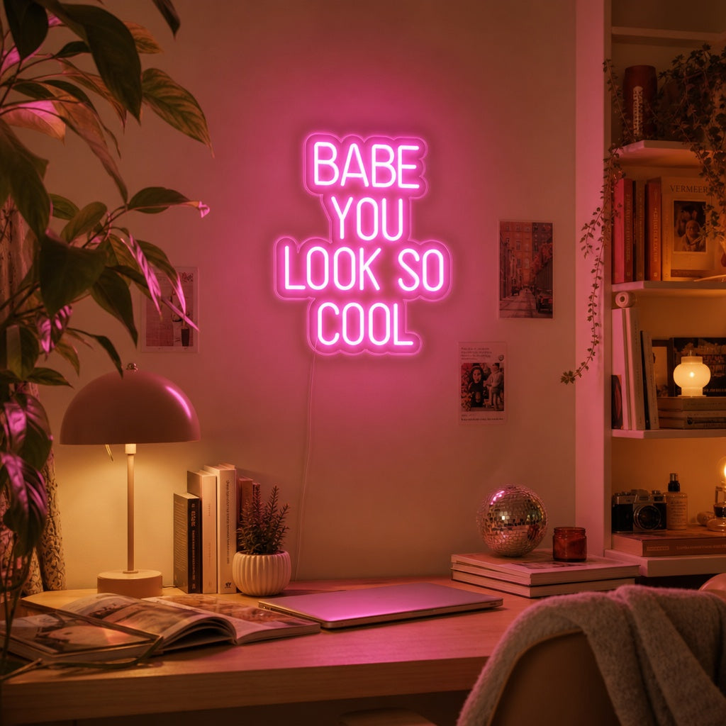 "Babe You Look So Cool" Insegna al neon