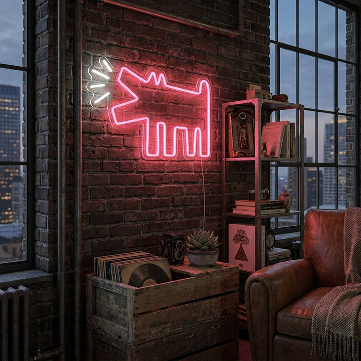 "Cane Che Abbaia, Decorazione Camera Bambini" Insegna al neon