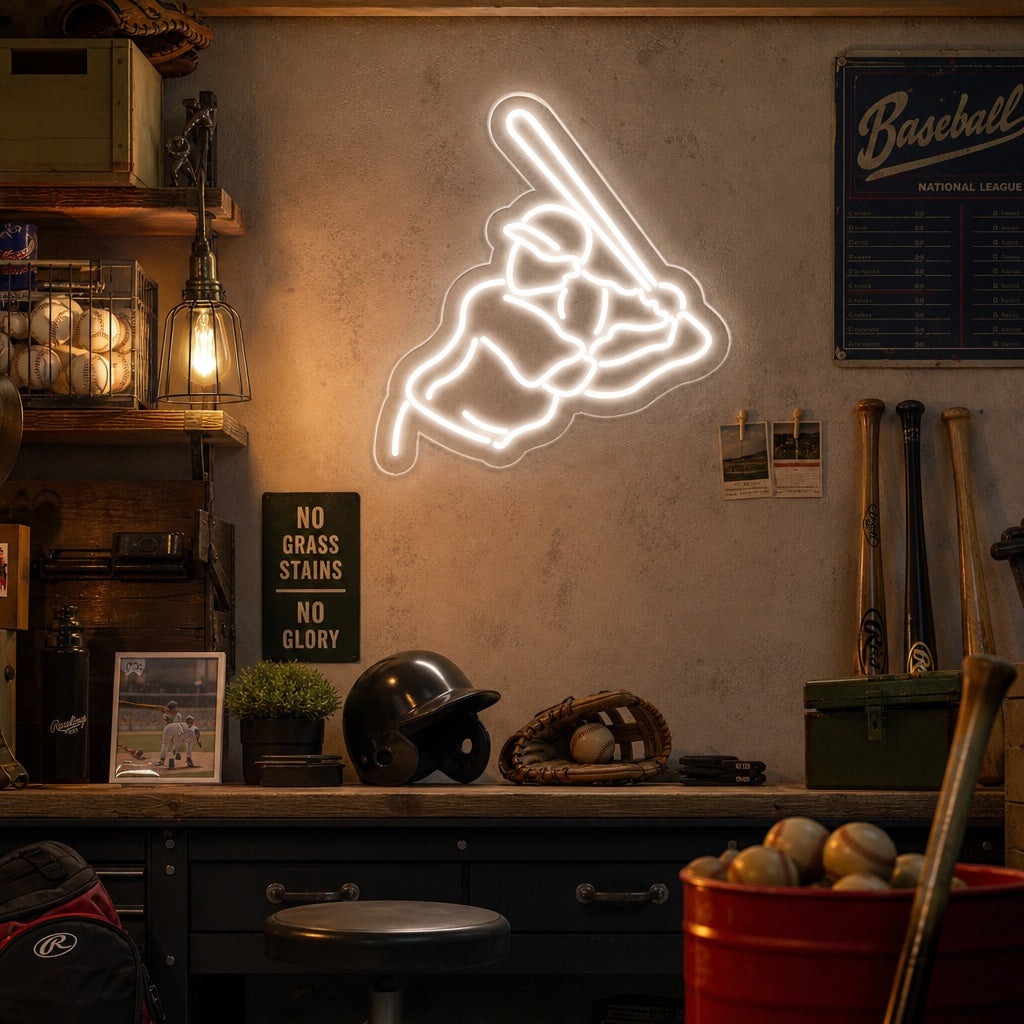 "Giocatore Di Baseball" Insegna al neon