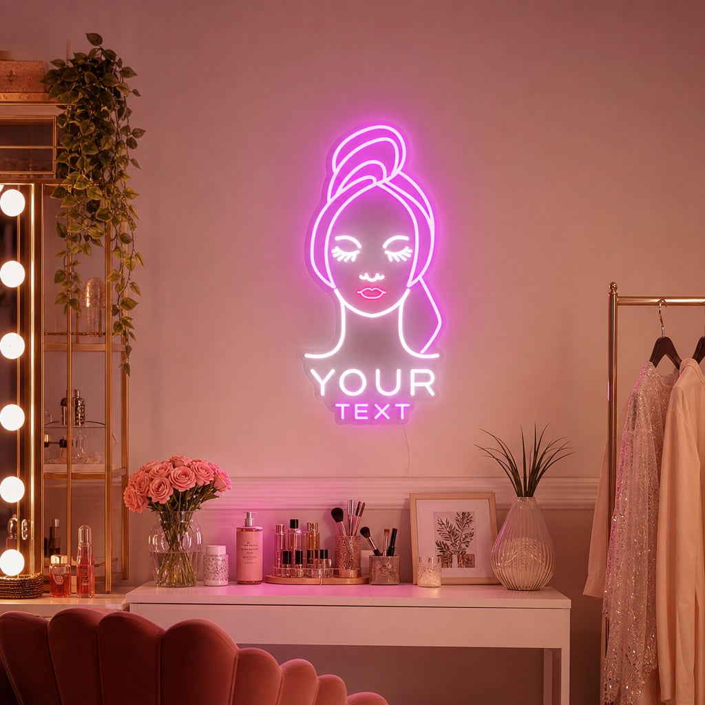 "Centro Di Bellezza Con Testo Personalizzato" Insegna al neon
