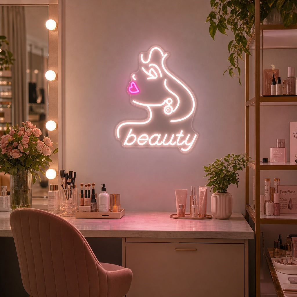 "Salone Di Bellezza Femminile" Insegna al neon