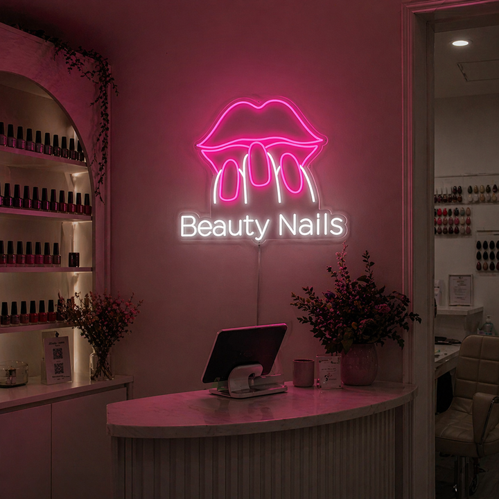 "Beauty Nails" Insegna al neon