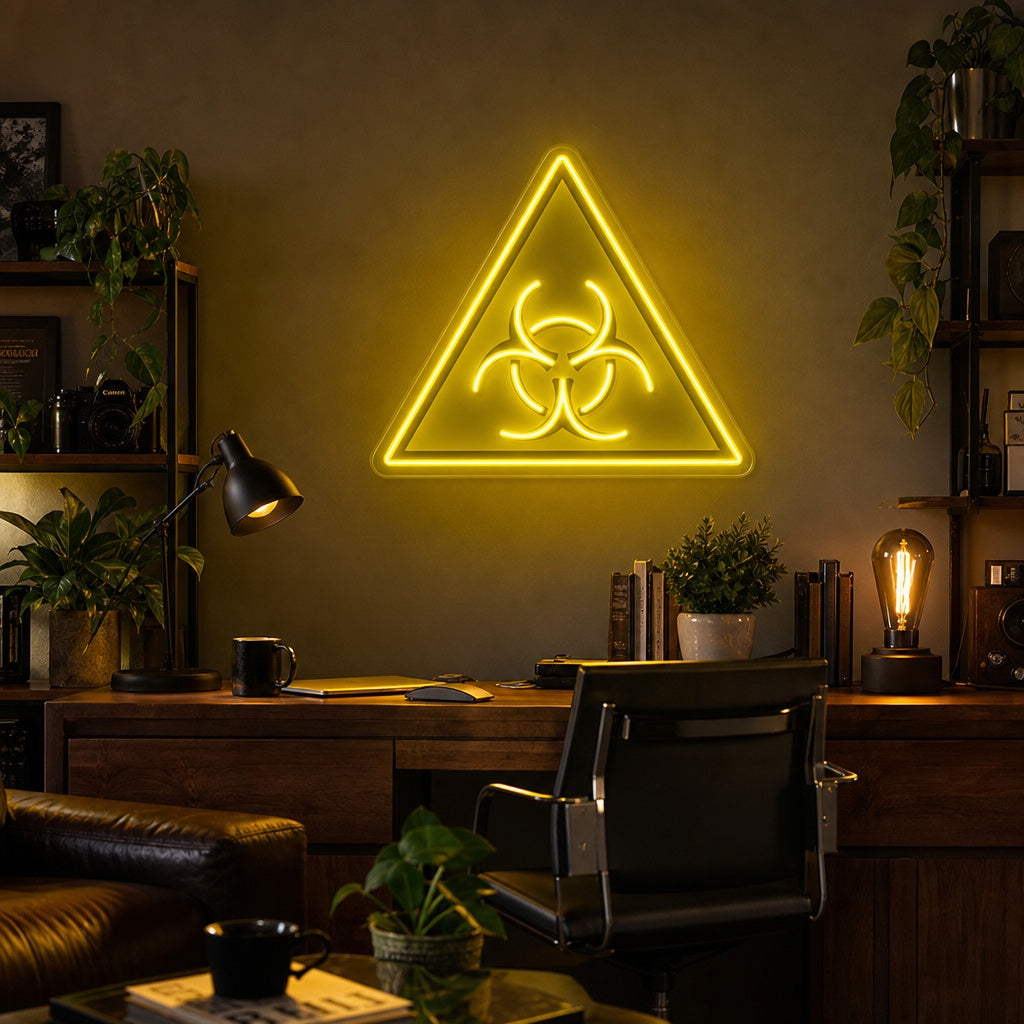 "Biohazard Warning Logo, show televisivo ispirato" Insegna al neon a LED stampata con UV