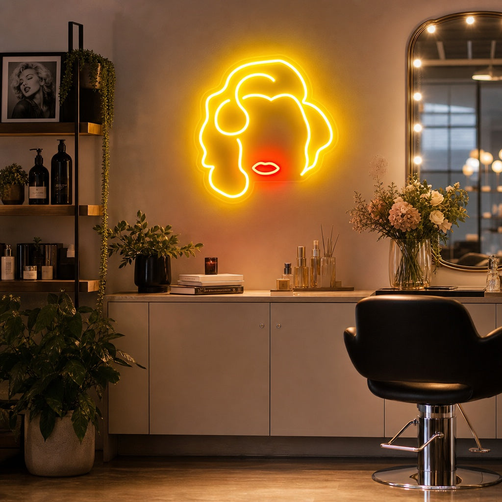 "Ragazza Bionda" Insegna al neon