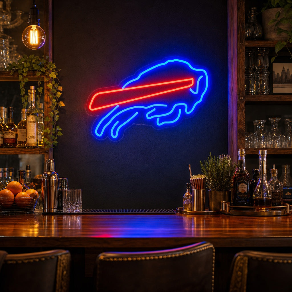 "Bar Buffalo Bills" Insegna al neon