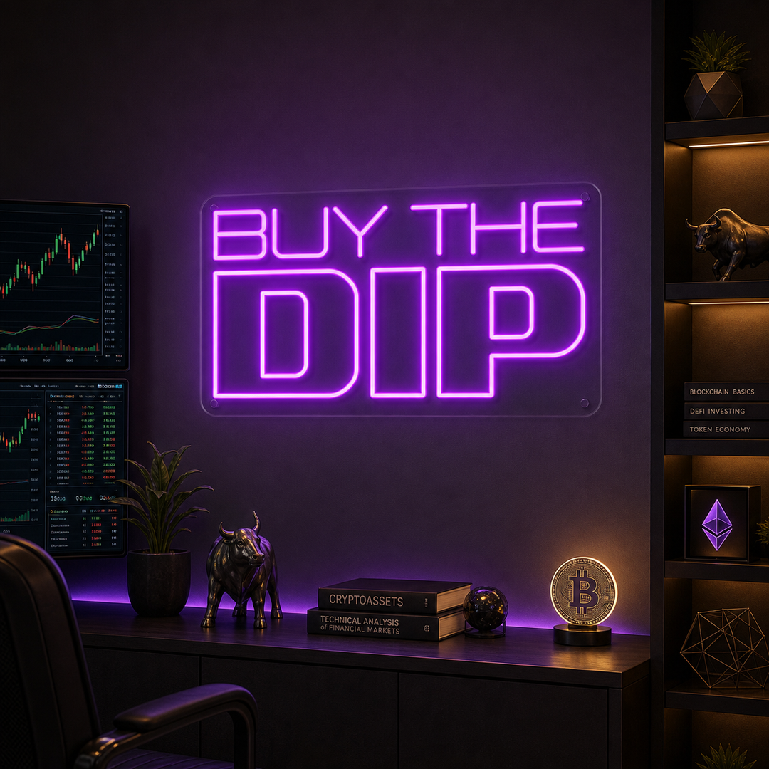 "Buy the Dip" Insegna al neon