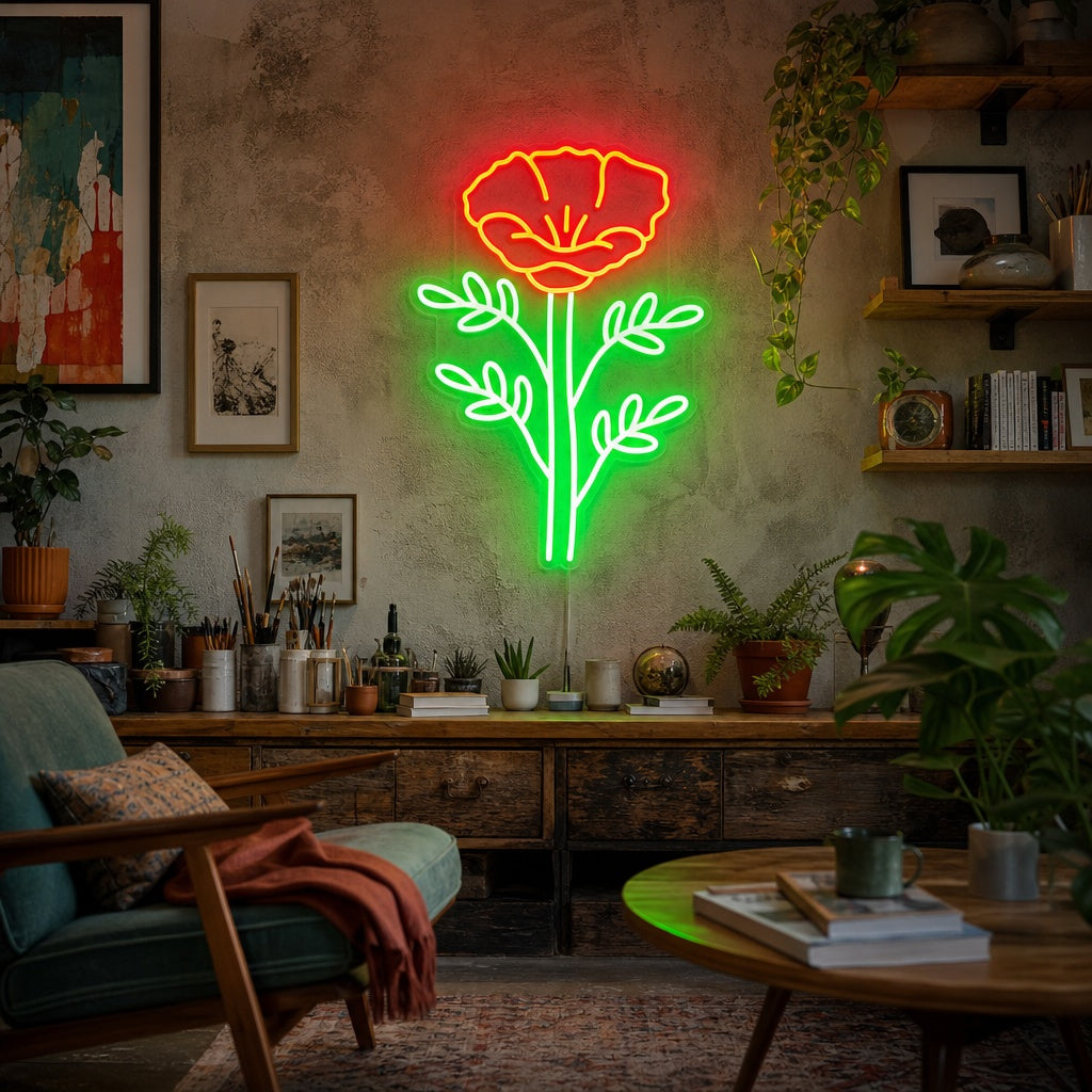 "Papavero Della California Papaver Rhoeas" Insegna al neon